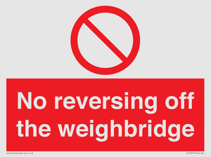 No reversing off the weighbridge